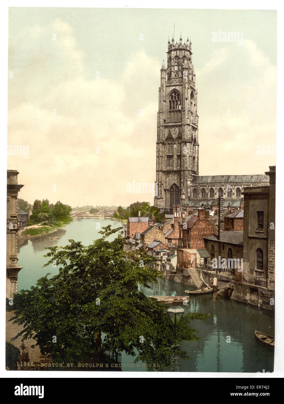 St. Botolph's Church and River, Boston, Angleterre Banque D'Images