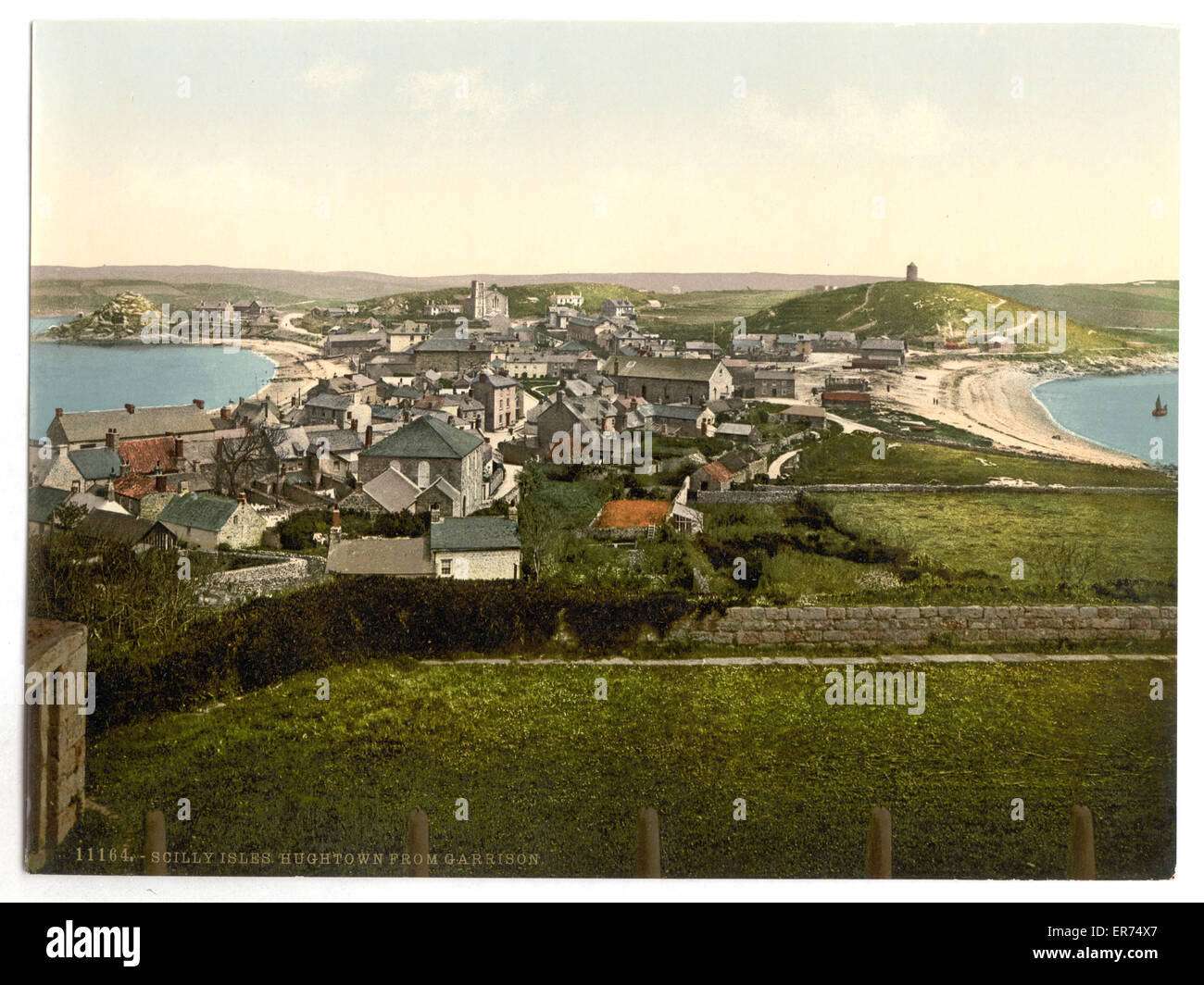 Scilly Isles, Hughtown, c.-à-d., Hugh Town, de Garrison, Maïs Banque D'Images