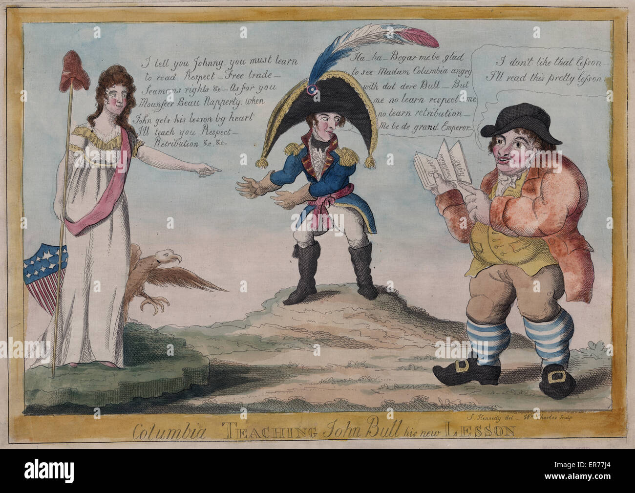Columbia enseignant John Bull sa nouvelle leçon Banque D'Images