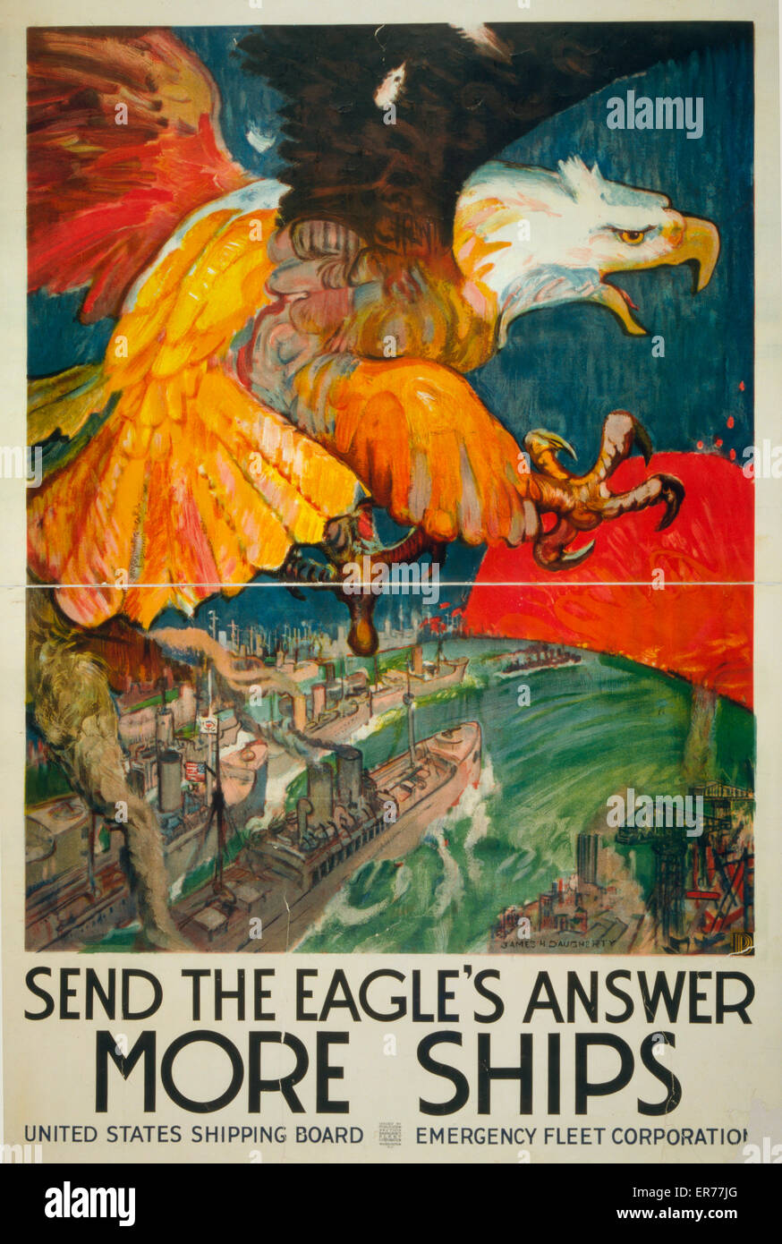 Envoyez la réponse de l'aigle - plus de navires United States Shipping Banque D'Images