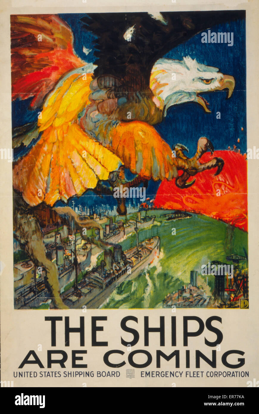 Les navires arrivent United States Shipping Board, urgence Banque D'Images