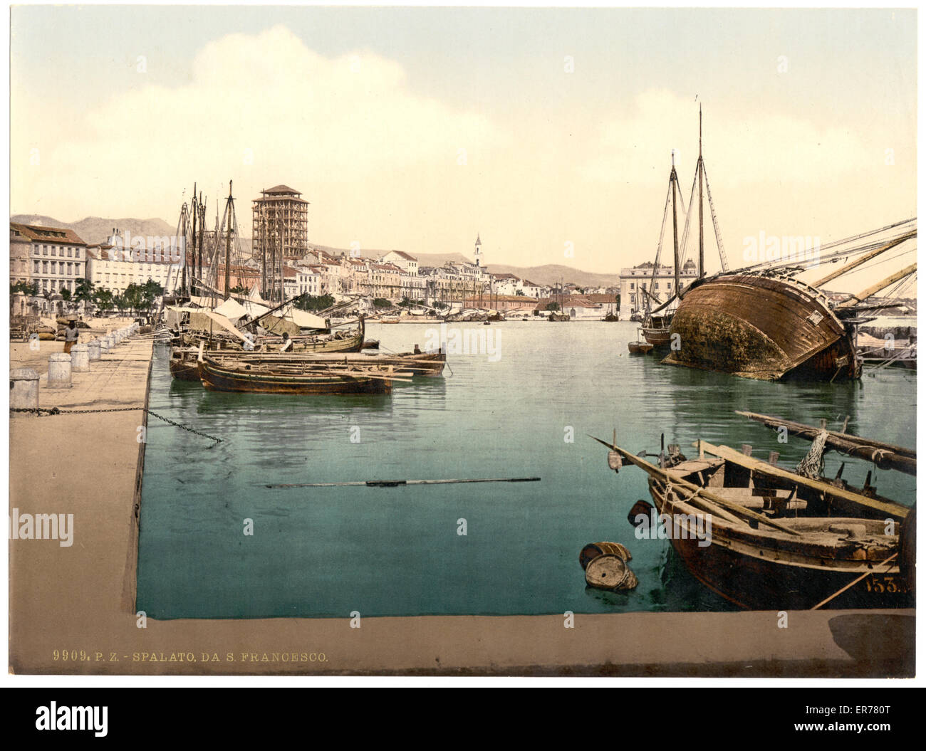 Spalato, les docks, Dalmatie, Austro-Hongrie Banque D'Images