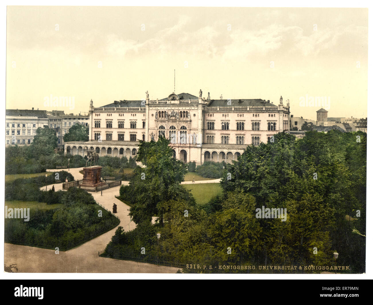 Université et jardin royal, Konigsberg, Prusse orientale, Germa Banque D'Images