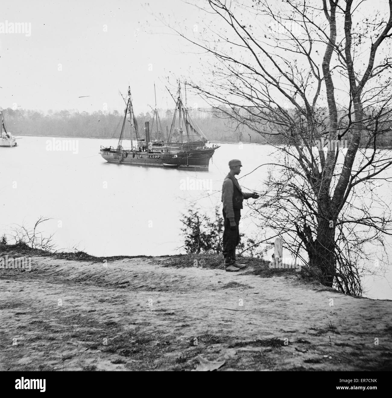 James River, Virginia. Navires sur la James River Banque D'Images