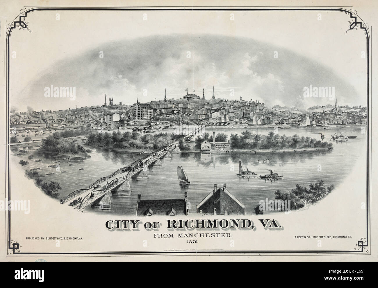 Ville de Richmond, VA - de Manchester - 1876 Banque D'Images