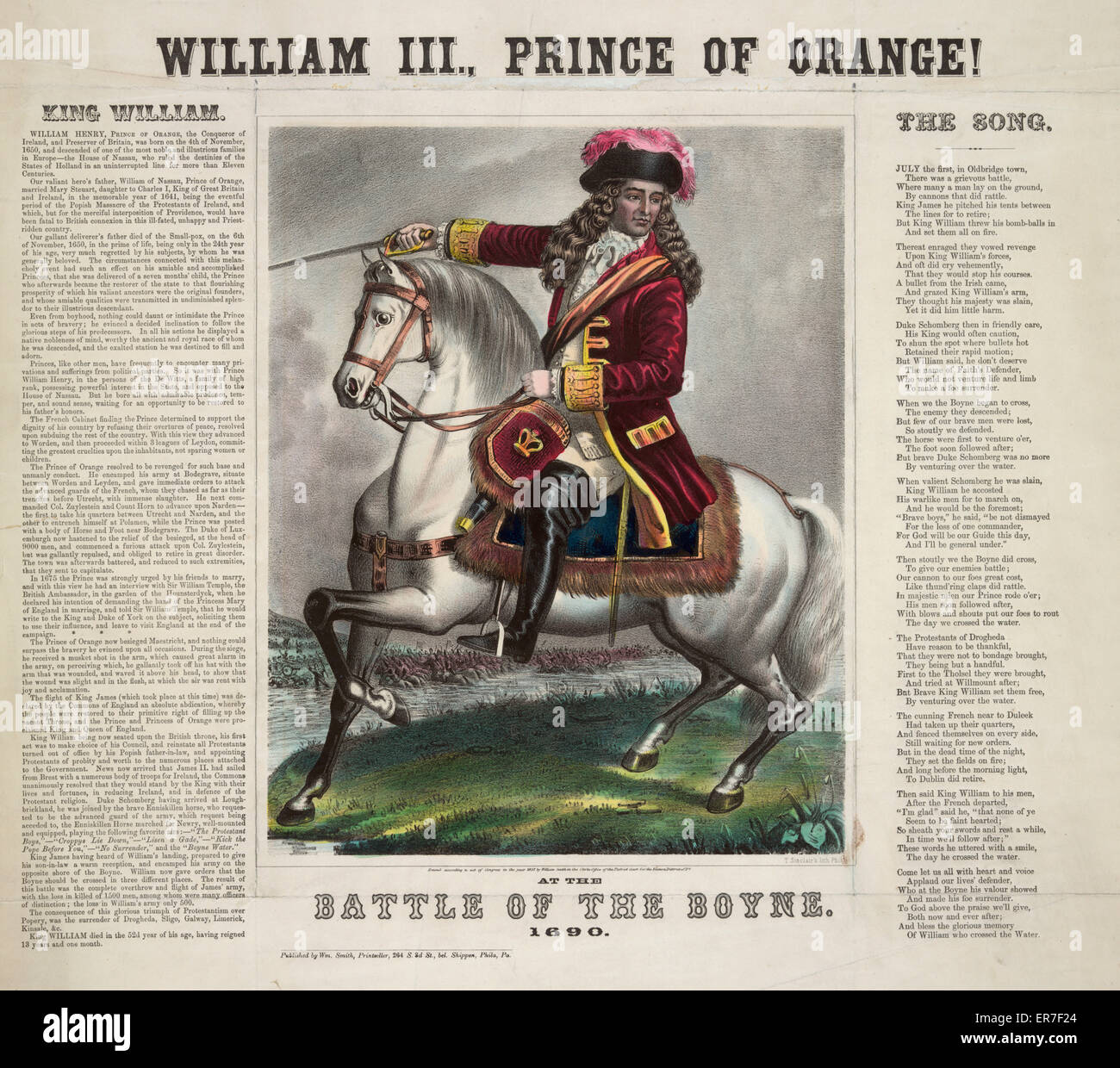 William III., Prince d'Orange! À la bataille de la Boyne. Banque D'Images