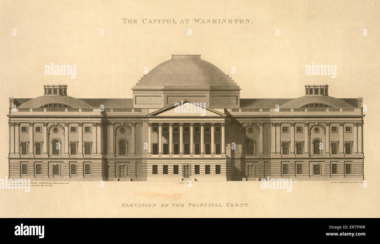 Le Capitole à Washington. Élévation de l'avant principal Banque D'Images