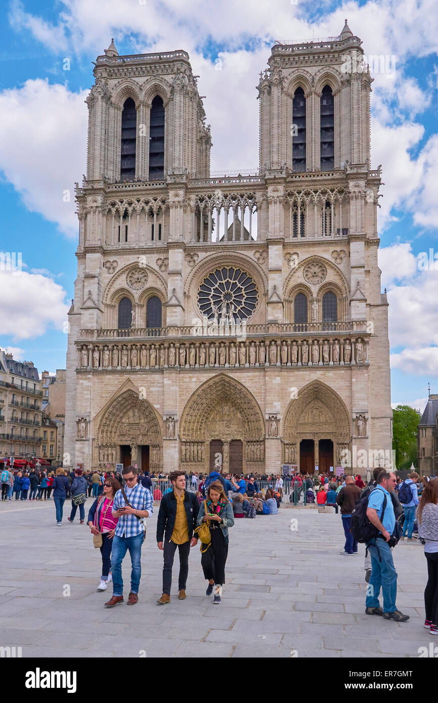 Cathédrale Notre-Dame, Paris, France Banque D'Images