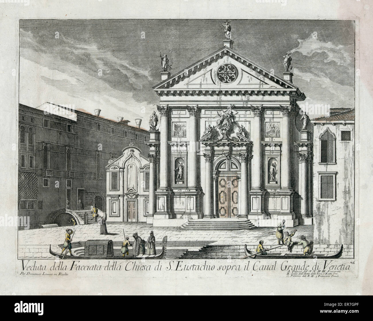 Veduta della facciata della chiesa di S. Eustachio spora il Banque D'Images
