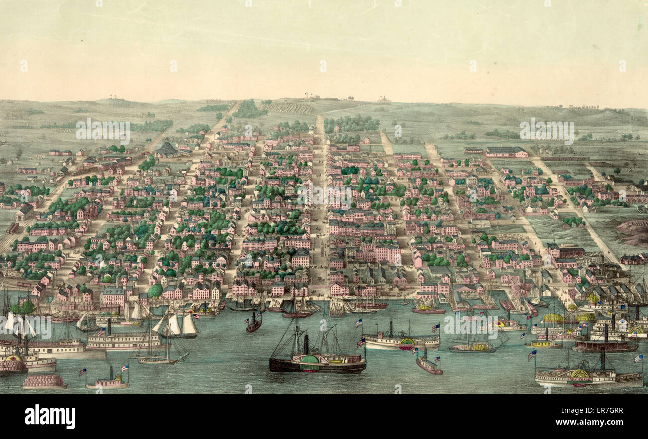 Birds Eye View of Alexandria, VA Banque D'Images