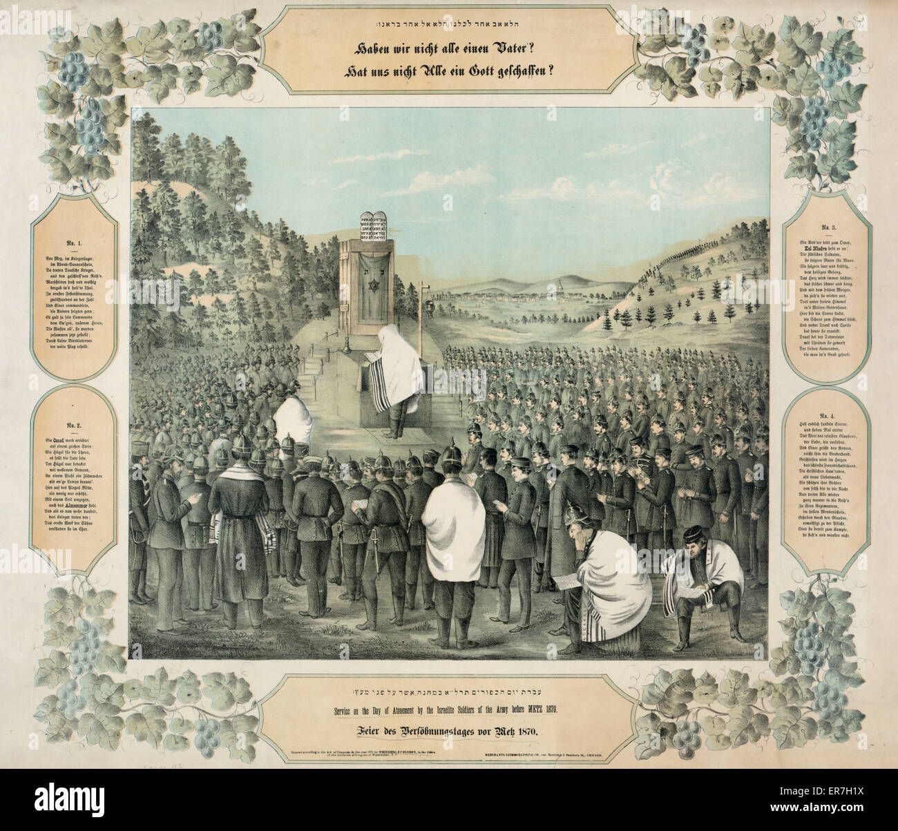 Service le jour des Expiations par les soldats Israélites de Banque D'Images