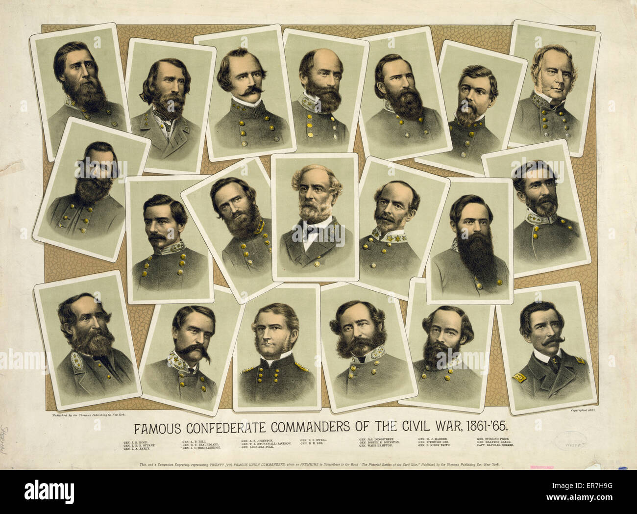 Les commandants confédéré célèbre de la guerre civile, 1861-'65 Banque D'Images