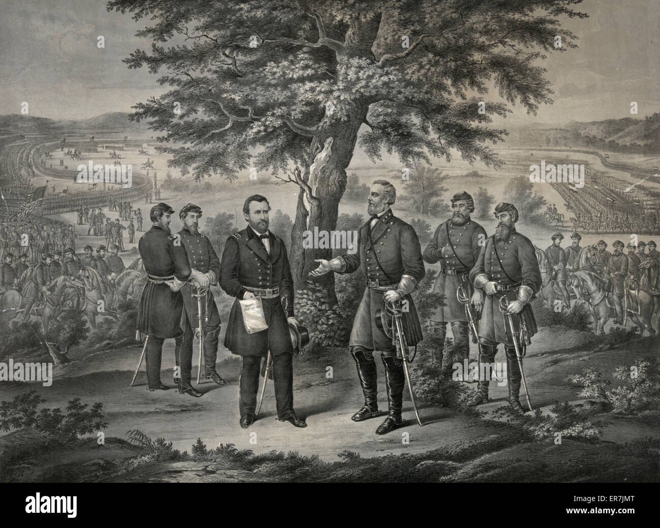 La reddition du général Lee et de toute son armée à Lieut. G Banque D'Images