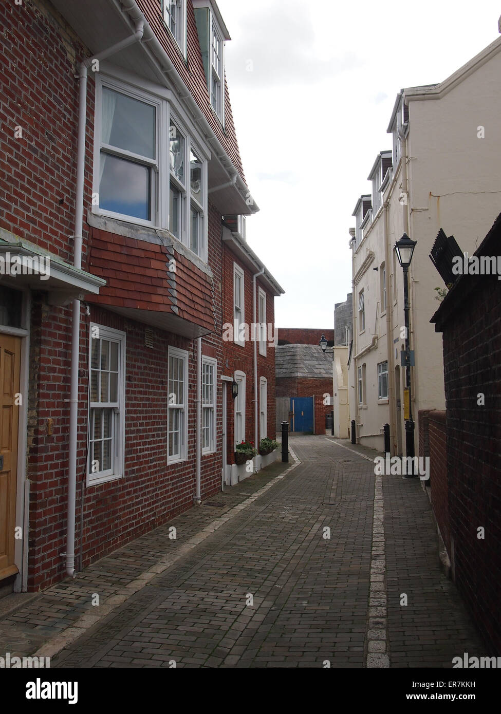 Tower Street dans le vieux Portsmouth, l'emplacement de l'ancien Black Horse Tavern Banque D'Images