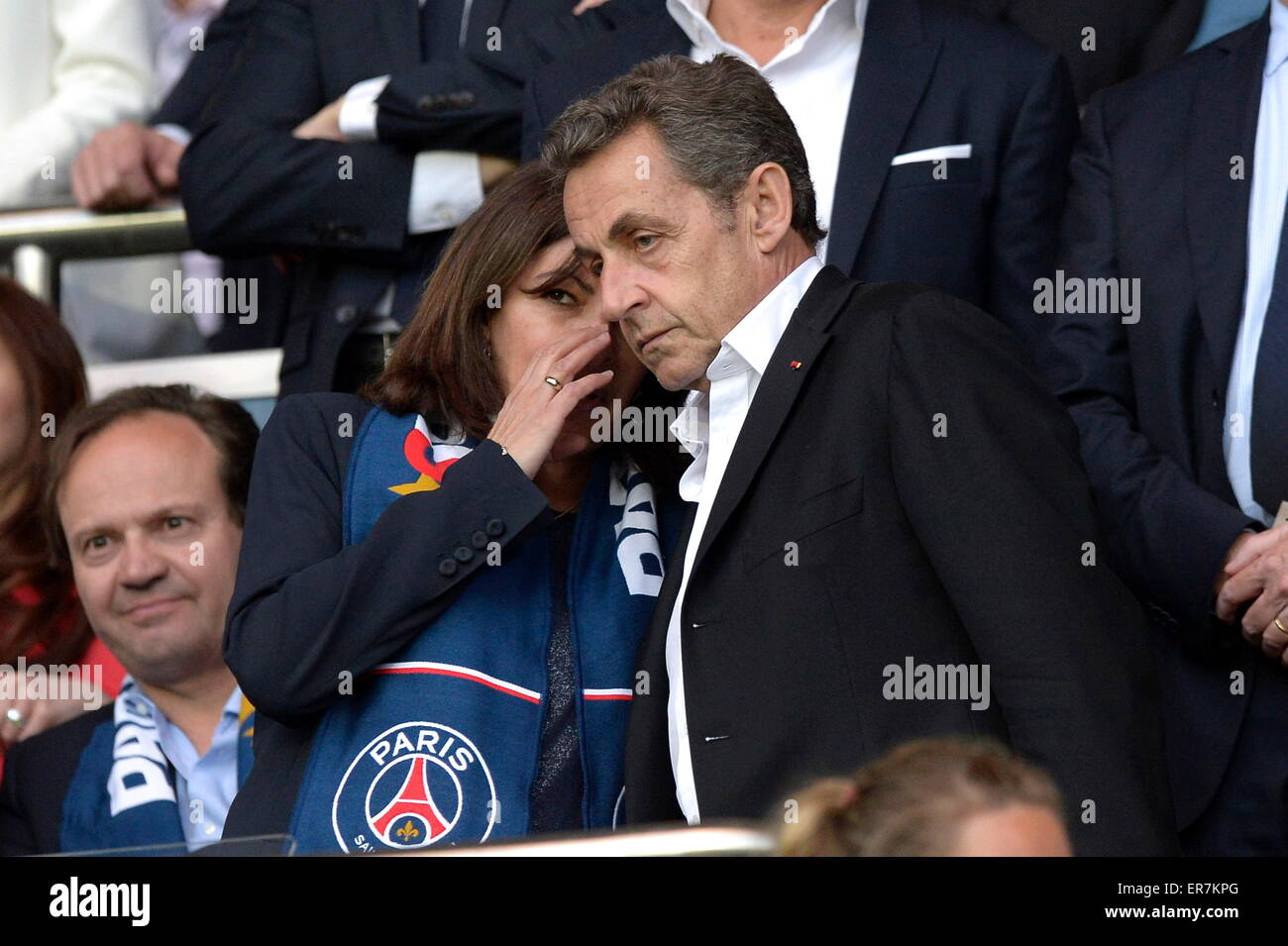 Anne Hidalgo/Nicolas Sarkozy - 23.05.2015 - PSG/Reims - 38eme journée de Ligue 1.Photo : André Ferreira/Icon Sport Banque D'Images