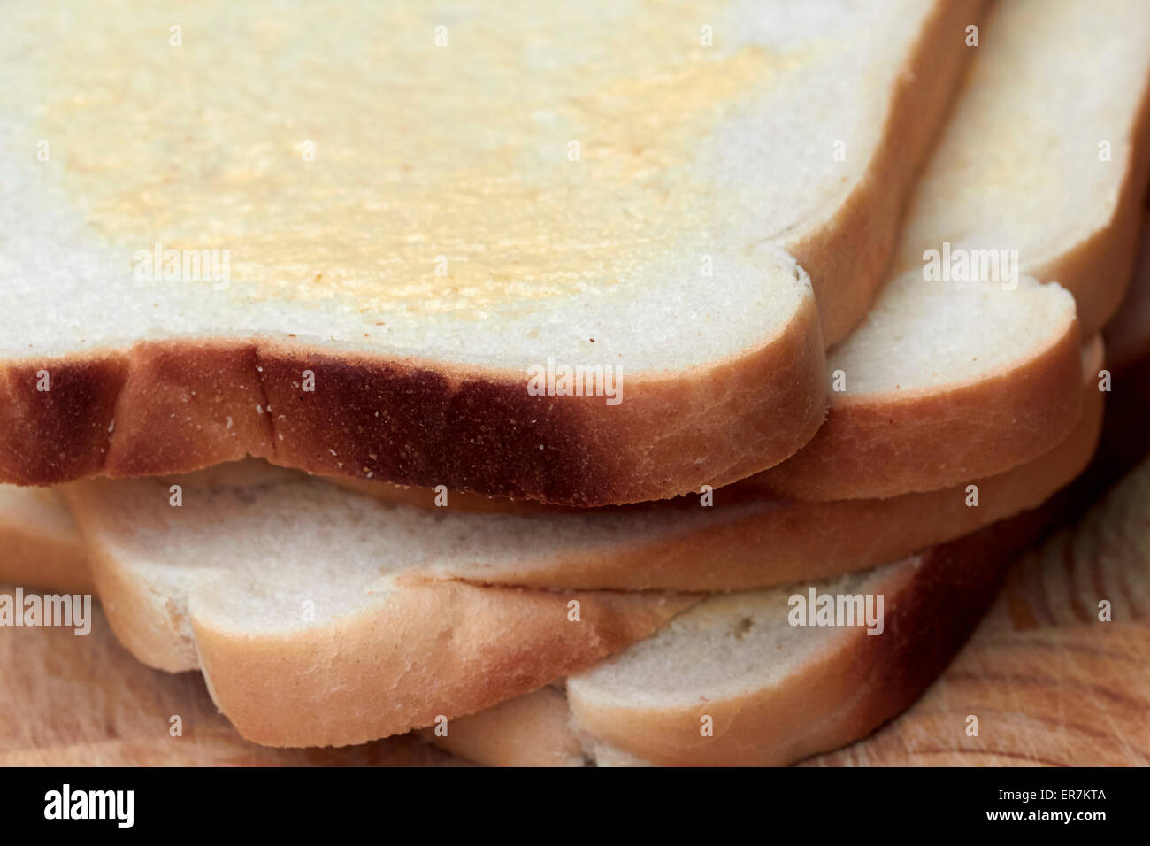 Tranches de pain au beurre blanc Banque D'Images