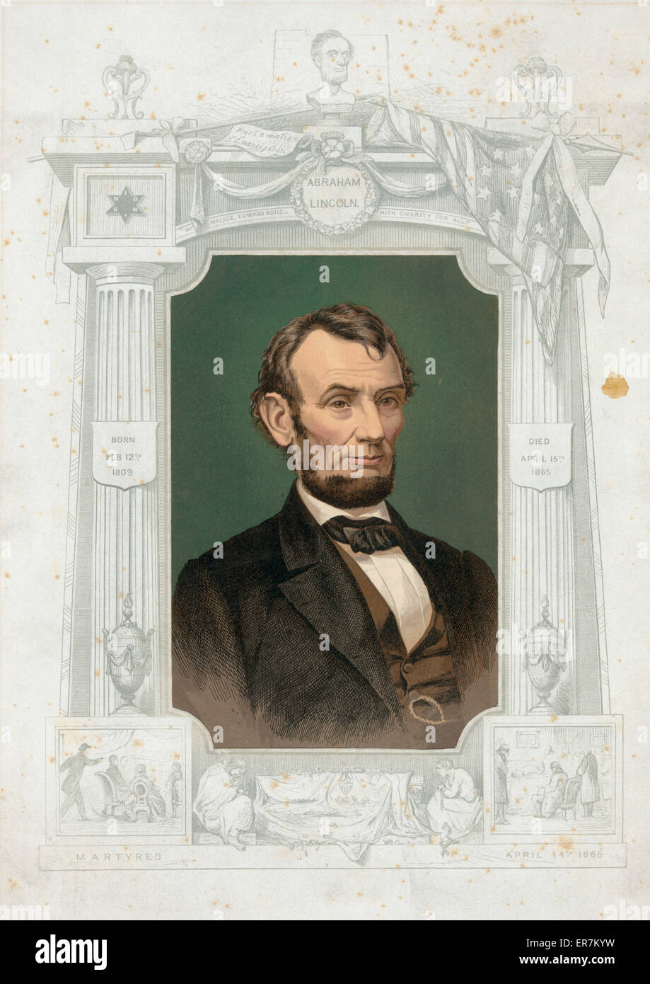Abraham Lincoln, né le 12th 1809 février, est décédé 15 avril 186 Banque D'Images