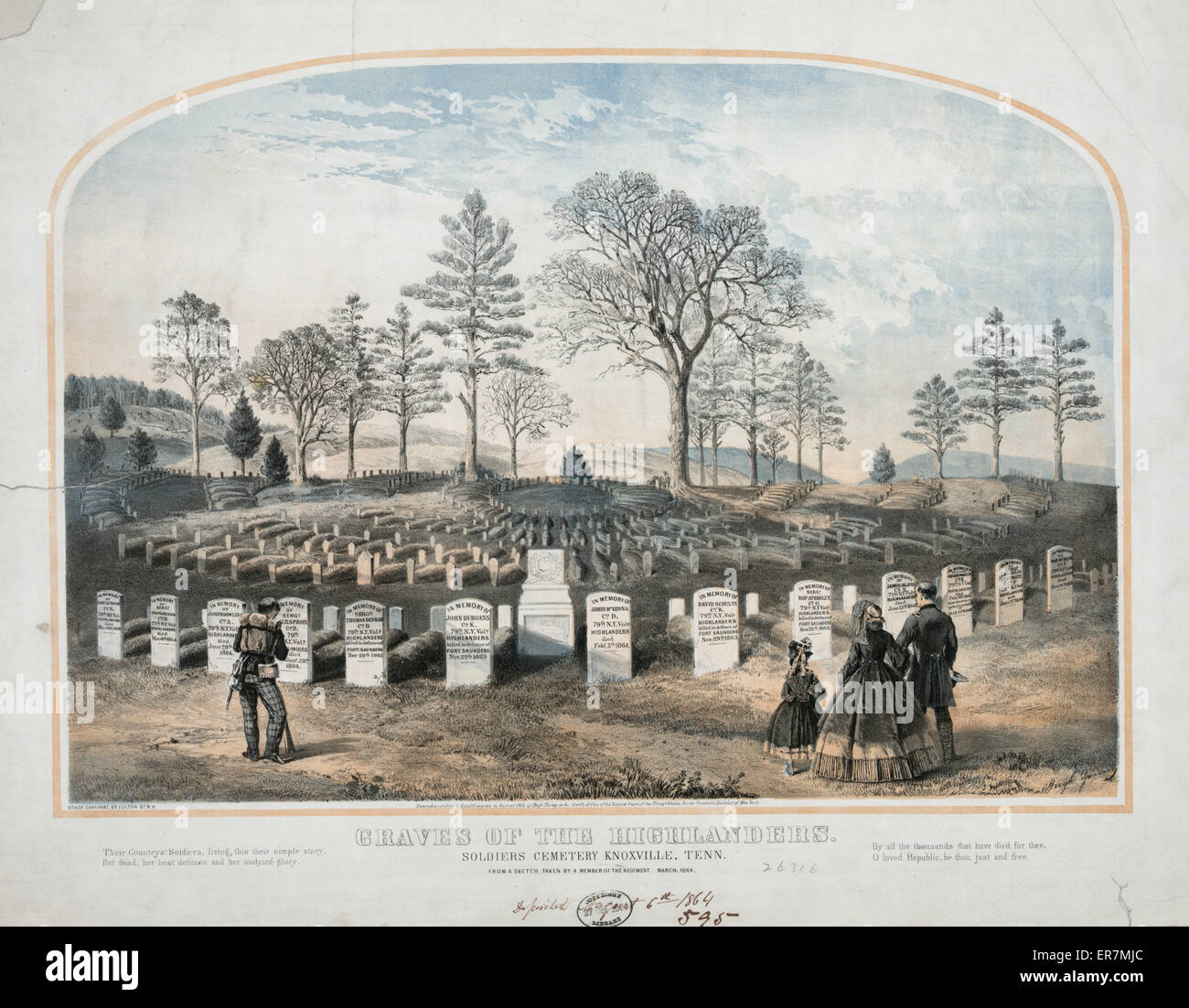 Tombes des Highlanders. Cimetière des Soldats de Knoxville, Tennessee Banque D'Images