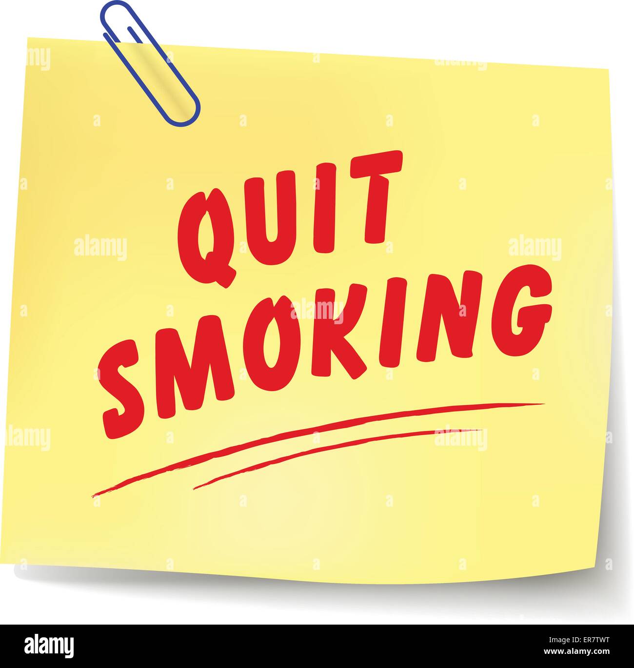 Vector illustration de cesser de fumer message papier sur fond blanc Illustration de Vecteur