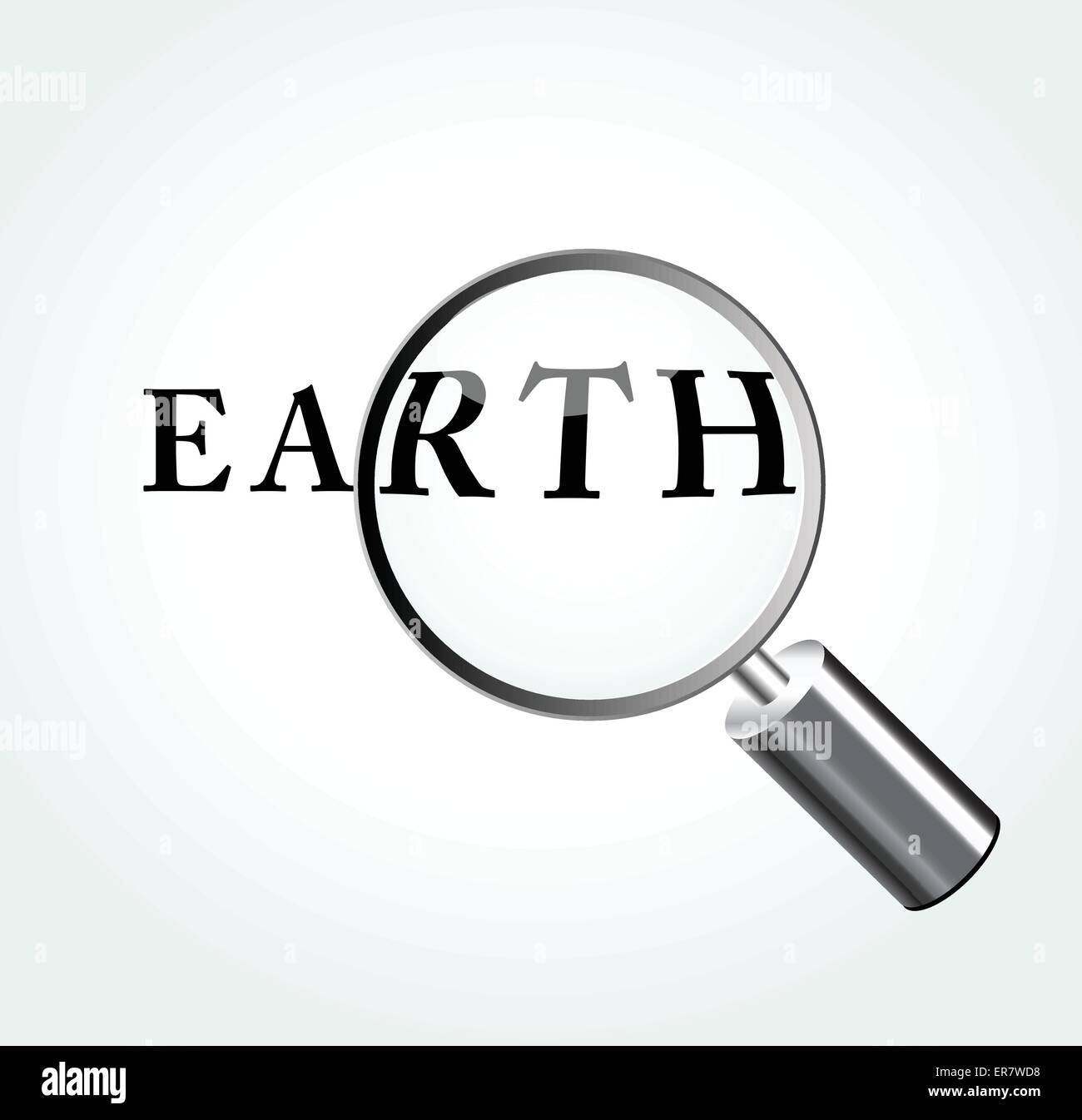 Vector illustration du concept de la terre avec une loupe Illustration de Vecteur