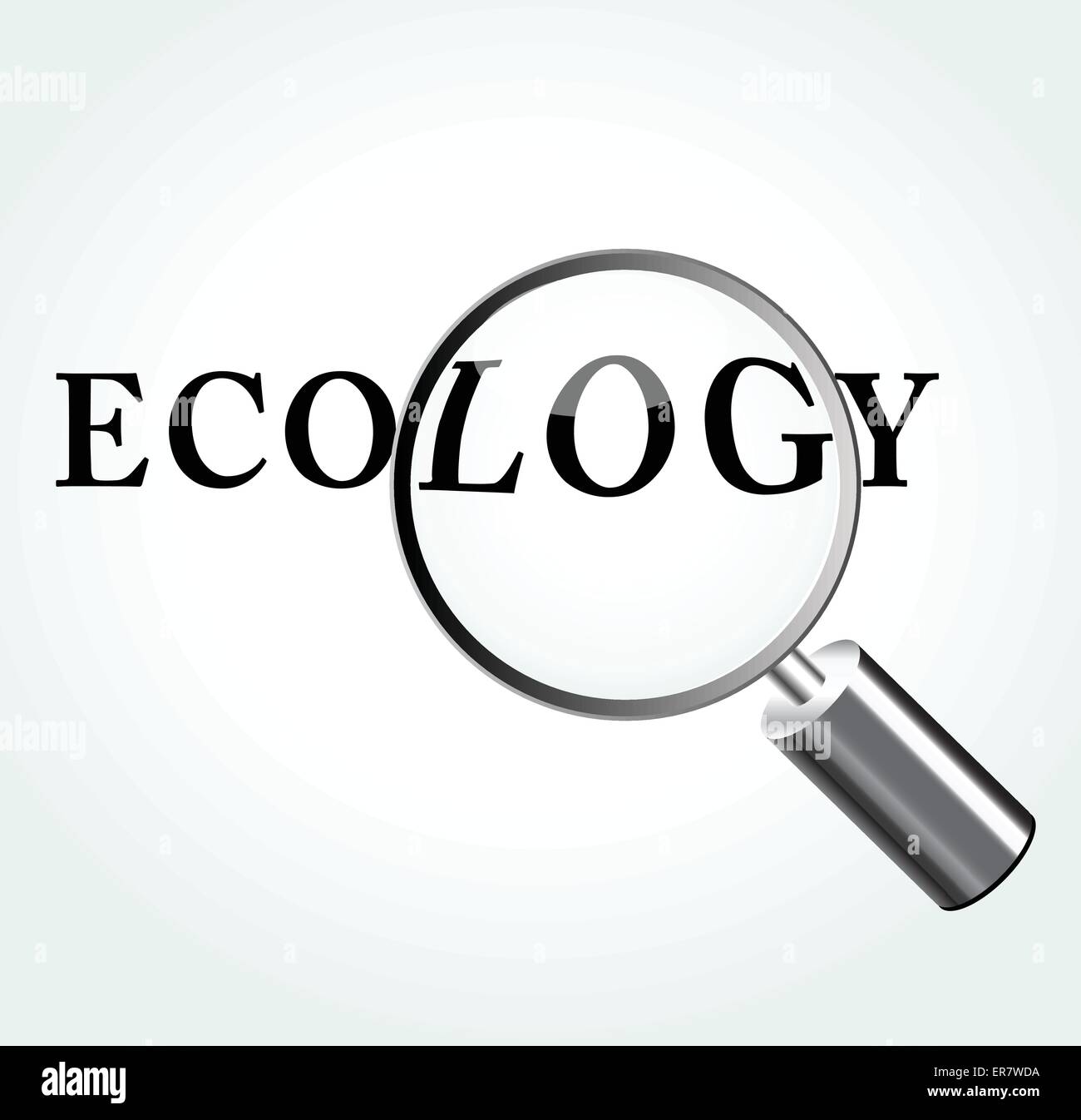 Vector illustration of ecology concept avec une loupe Illustration de Vecteur