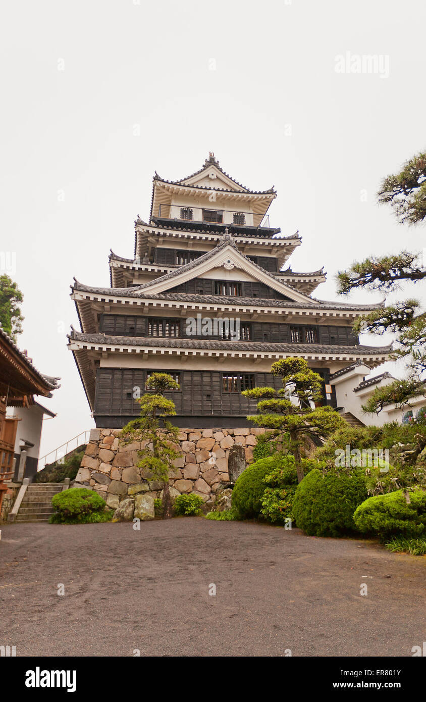 Château de Nakatsu sur l'île de Kyushu, au Japon . Érigée en 1588, reconstruit en 1964, l'un des trois grands châteaux d'eau du Japon Banque D'Images
