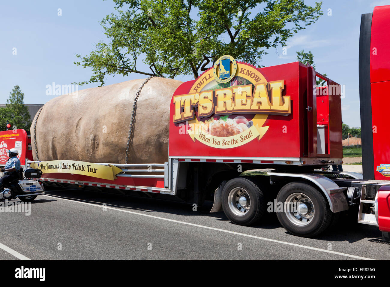 Idaho Potato promotion truck sign - USA Banque D'Images