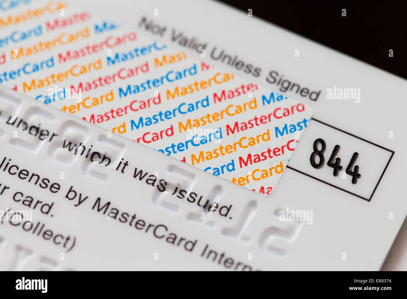 Code de sécurité de la carte de crédit MasterCard Banque D'Images