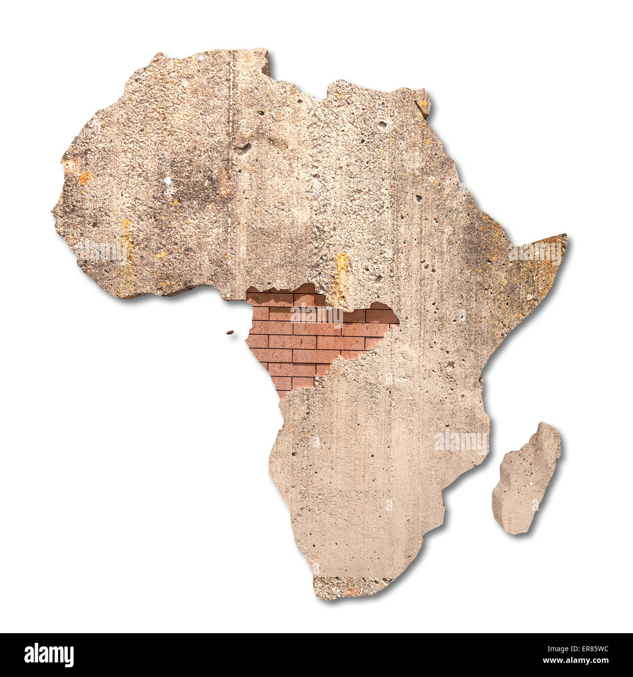Le rendu 3D d'une carte de l'Afrique texturé Banque D'Images