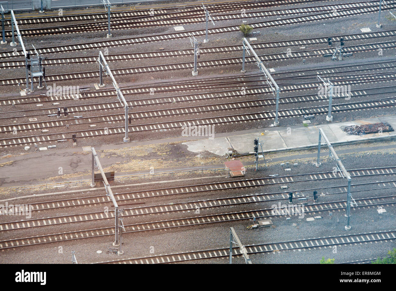 High angle view of railroad tracks Banque D'Images