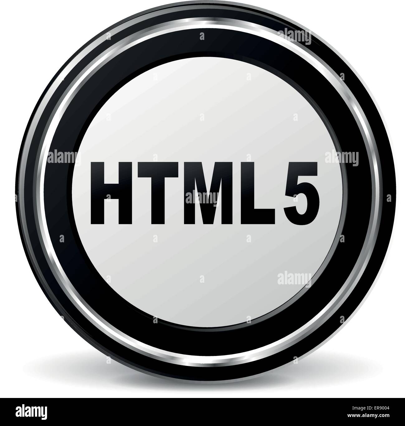 Vector illustration d'html 5 icône de métal sur fond blanc Illustration de Vecteur