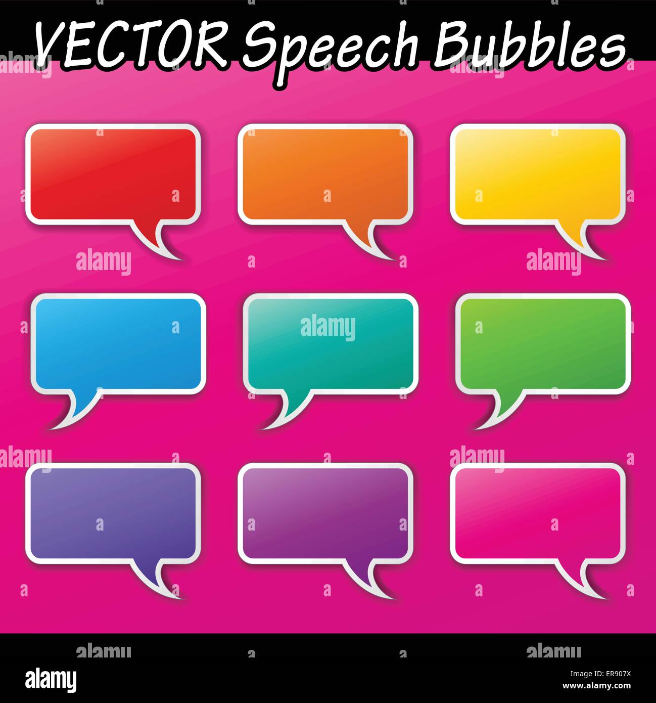 Vector set de diverses couleurs discours Illustration de Vecteur