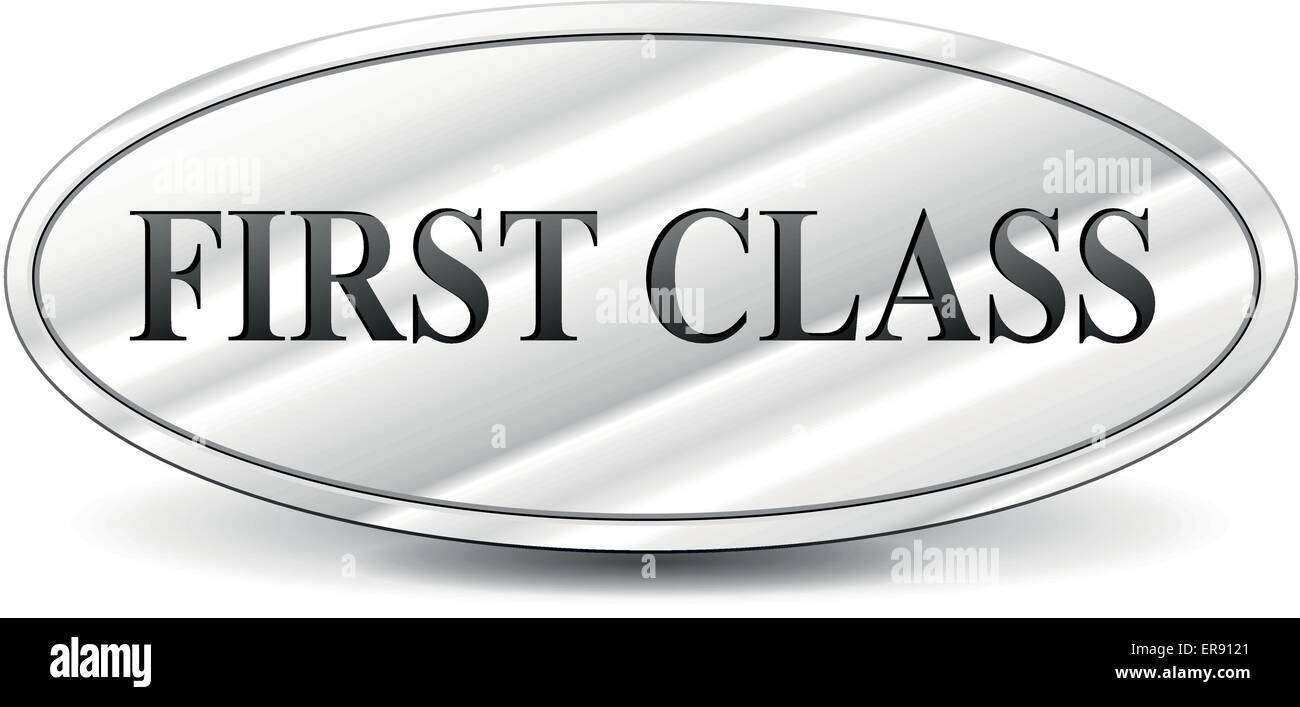 Vector illustration of first class metal sign Illustration de Vecteur