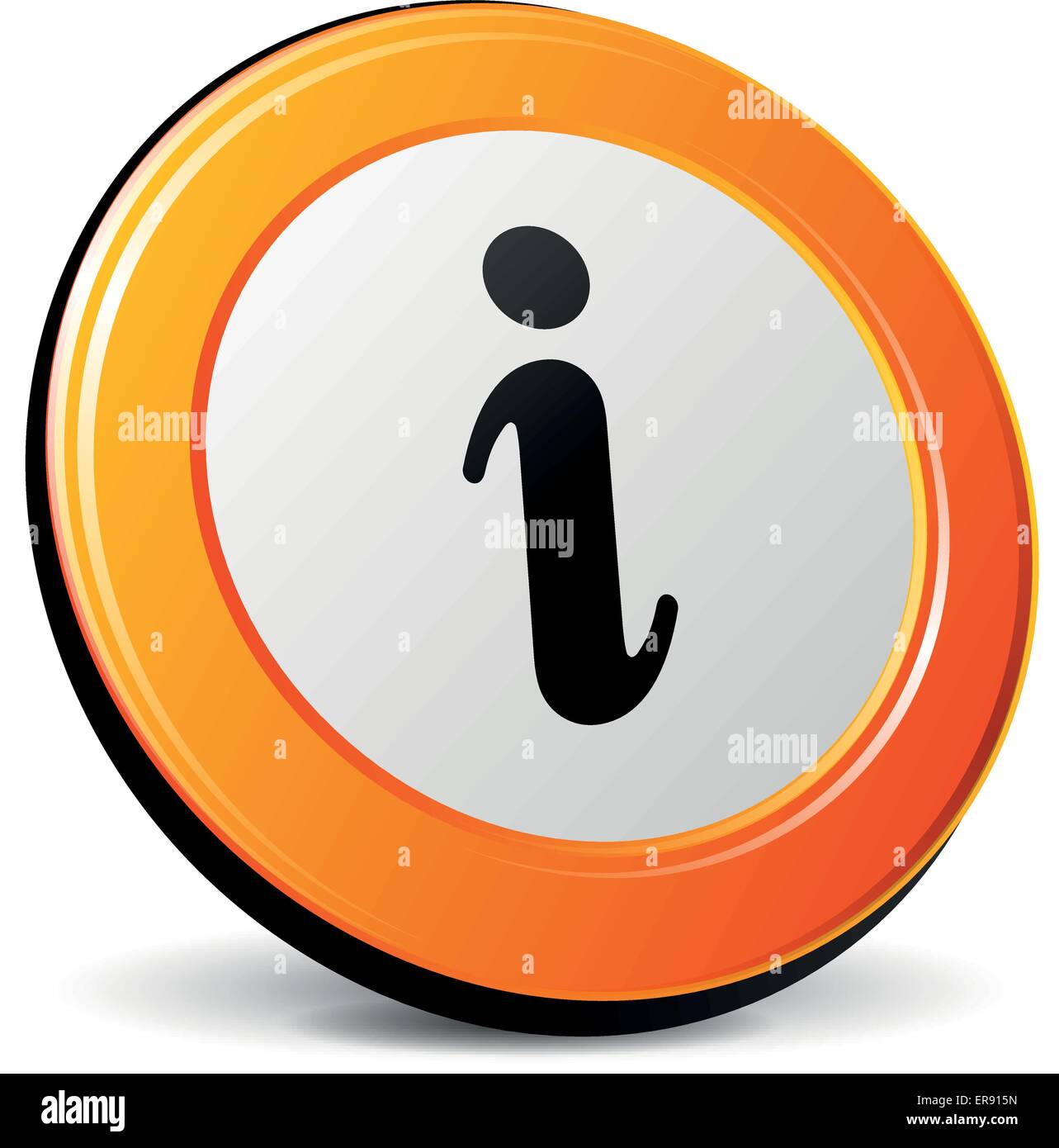 Vector illustration de l'icône d'information 3d orange Illustration de Vecteur