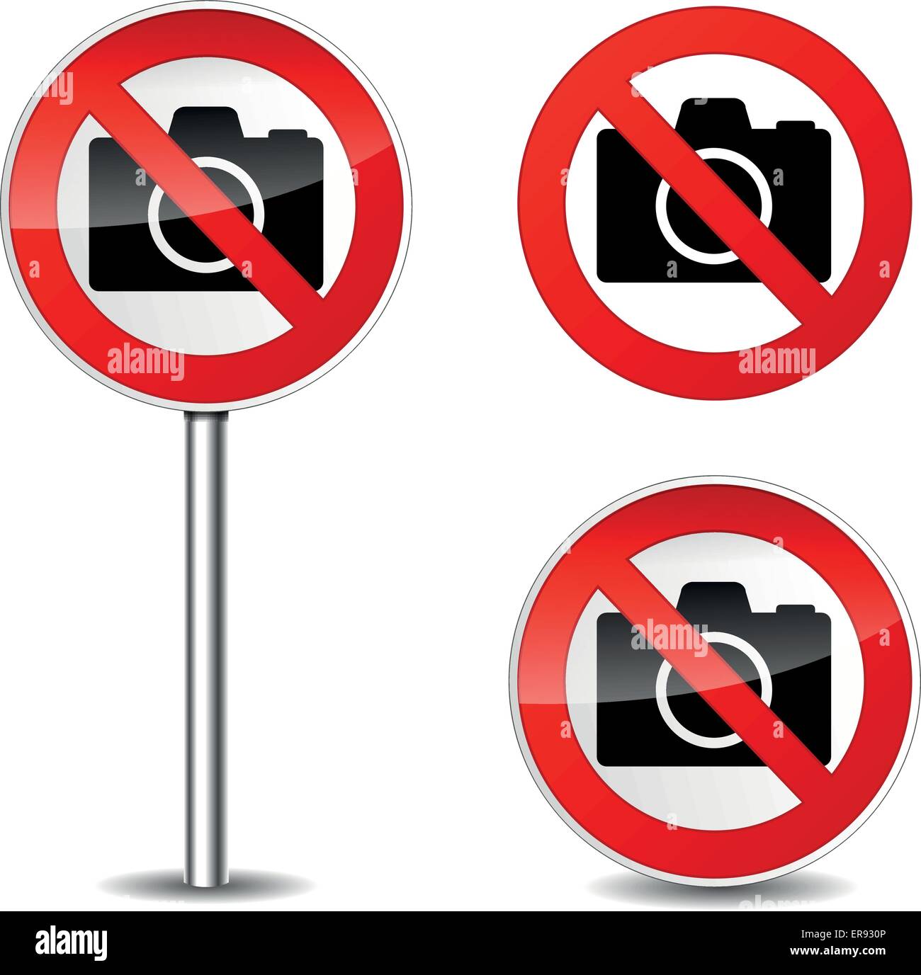 Vector illustration d'aucun appareil photo signes sur fond blanc Illustration de Vecteur