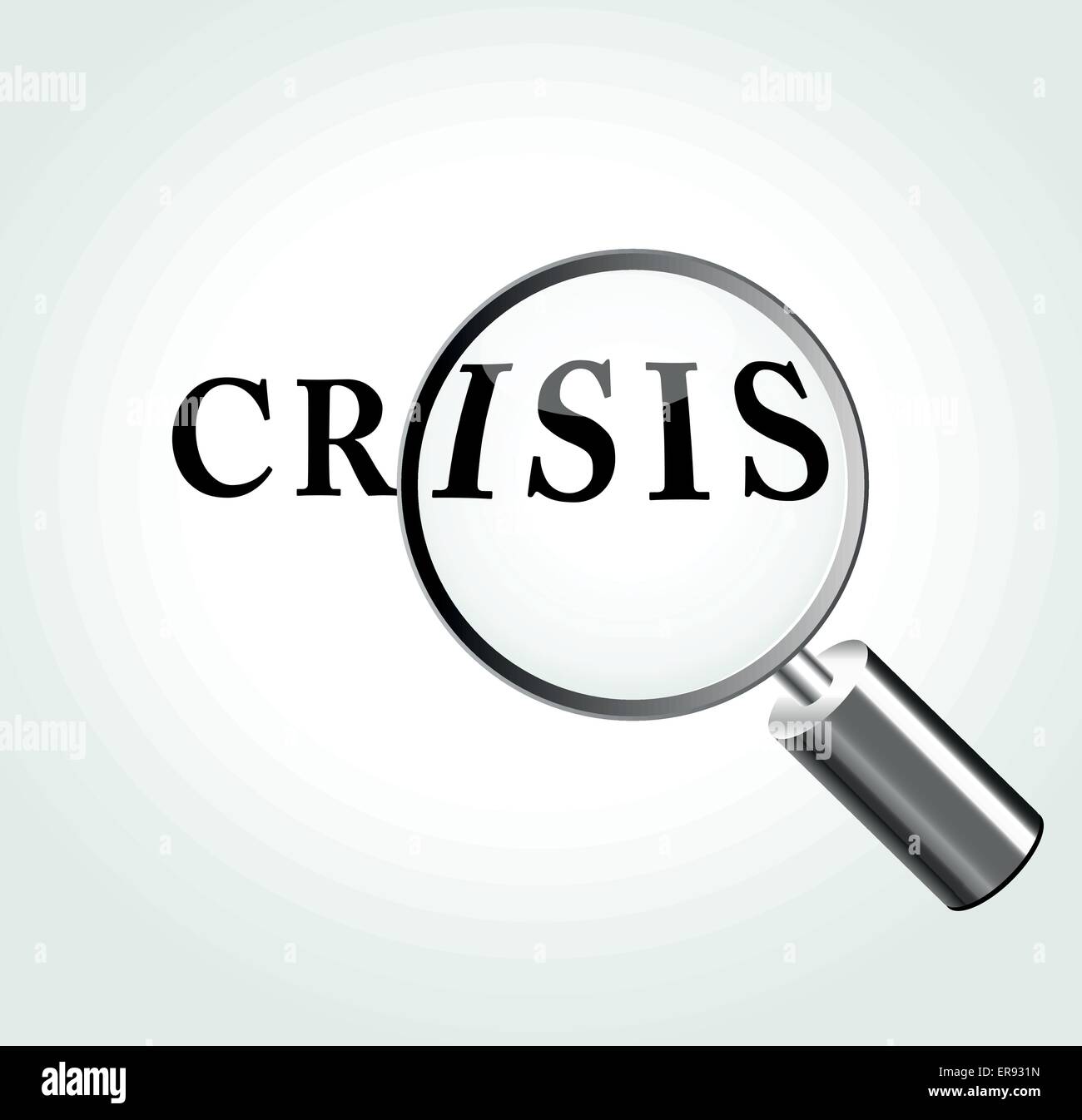 Vector illustration du concept de crise avec une loupe Illustration de Vecteur
