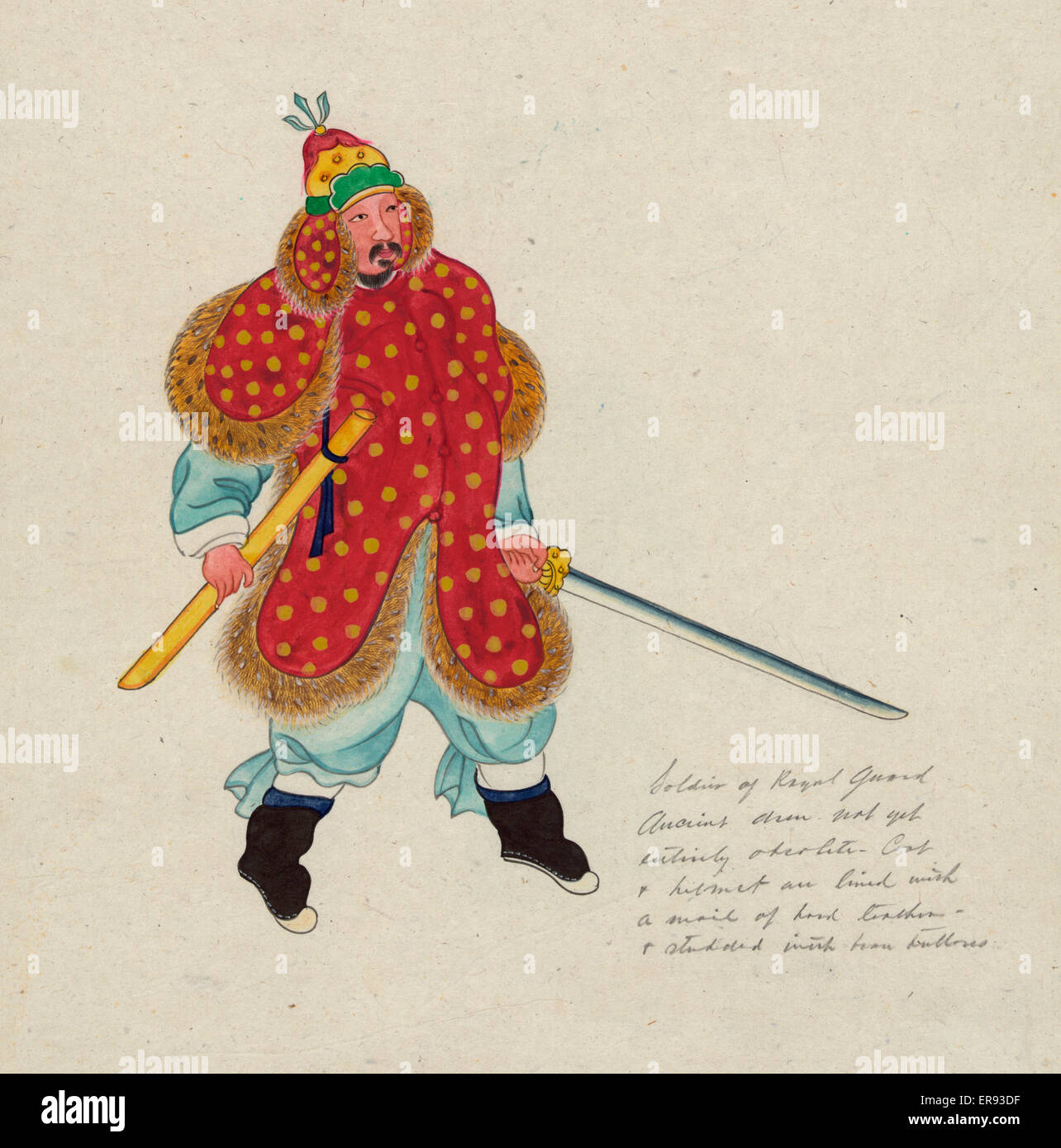 Soldat de la Garde royale. Ancienne robe pas encore entièrement o Banque D'Images