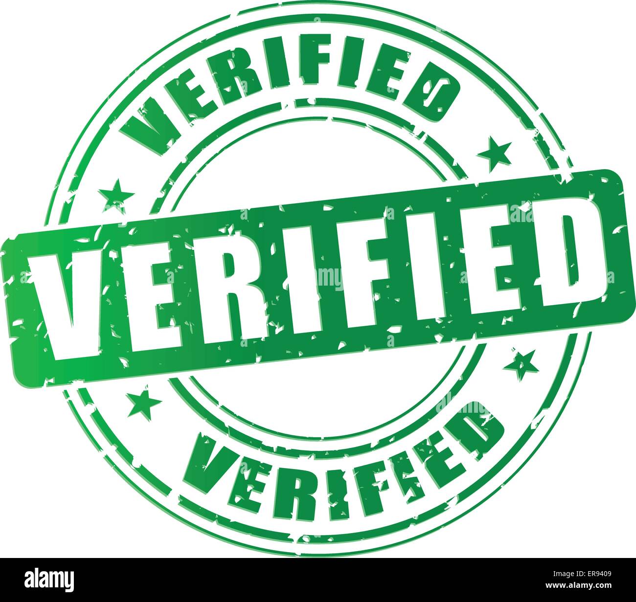 Vector illustration de l'icône verte vérifiée stamp Illustration de Vecteur