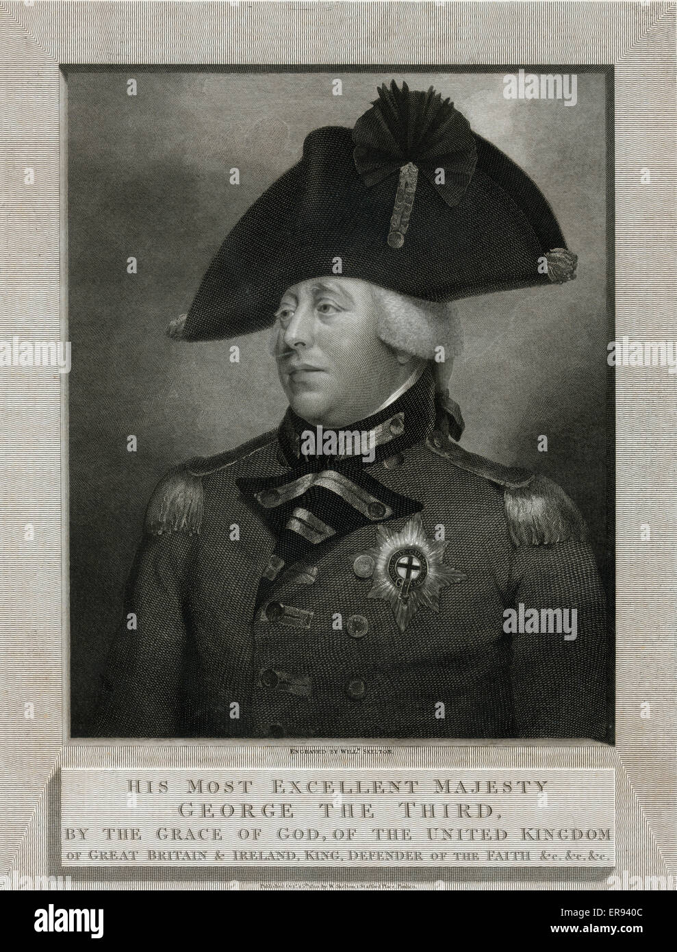 Sa plus excellente majesté George la troisième, par la grâce de Banque D'Images