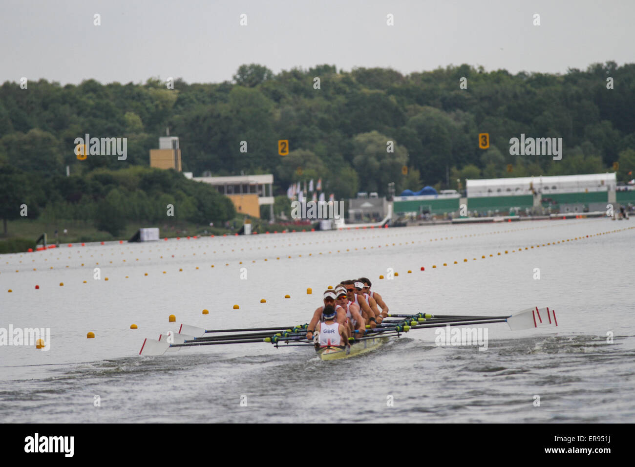 Poznan, Pologne. 29 mai, 2015. Malte, régates Championnats d'aviron de Poznan 2015 européenne Matthieu Gotrel, Stewart Innes, Pete Reed, Paul Bennett, Mohamed Sbihi, Alex Gregory, George Nash, William Satch, Phelan Hill (GBR) Mens eights : Action Crédit Plus Sport/Alamy Live News Banque D'Images