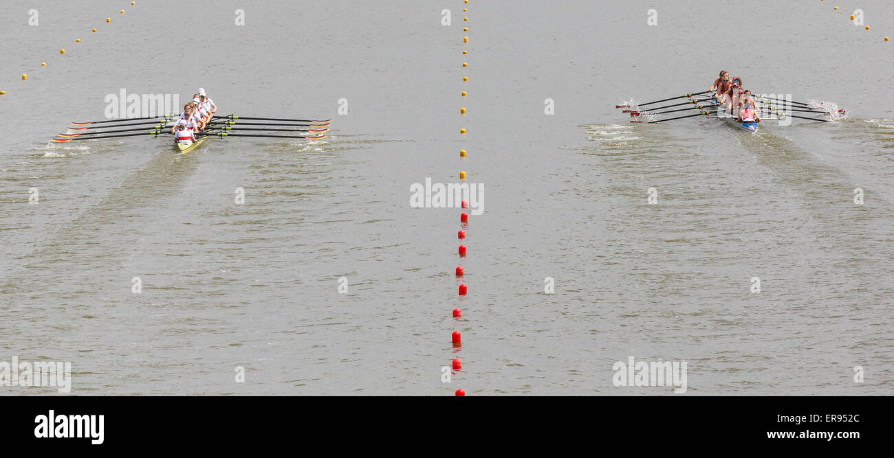 Poznan, Pologne. 29 mai, 2015. Malte, régates Championnats d'aviron de Poznan Européenne 2015 Waermer Katrin Reinert, Julia, Alexandra Hoeffgen, Michaela Schmidt, Ronja Schuette, Charlotte Reinhardt, Kathrin Marchand, Kerstin Hartmann, Laura Schwensen (GER), Monica Lanz, Jenny De Jong, se trouve Rustenburg, Sophie Souwer, Aletta Jorritsma, Claudia, Beldebros Wianka Heleen van Dorp, Boers, Ae-Ri Noort (NED) Credit : Action Plus Sport/Alamy Live News Banque D'Images