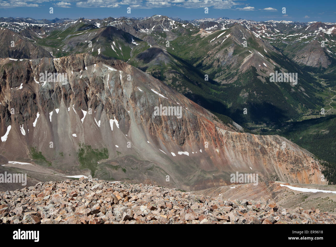 Le Red Cloud Peak Wilderness Zone d'étude. La zone contient 30 sommets de montagnes, plus de 13 000 pieds d'altitude et deux pics de plus de 14 000 pieds. Banque D'Images