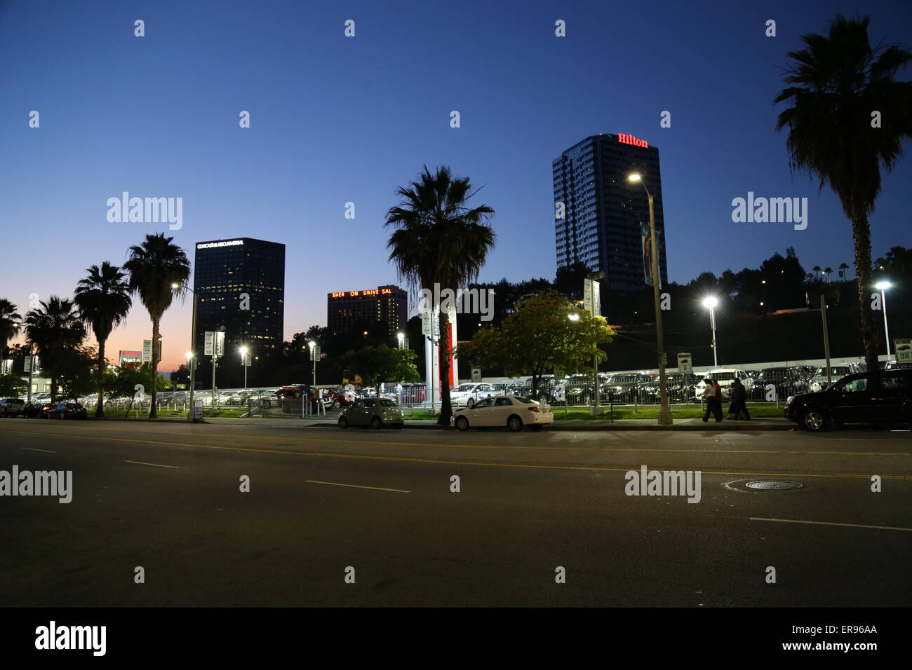 North Hollywood, Californie à nuit Banque D'Images