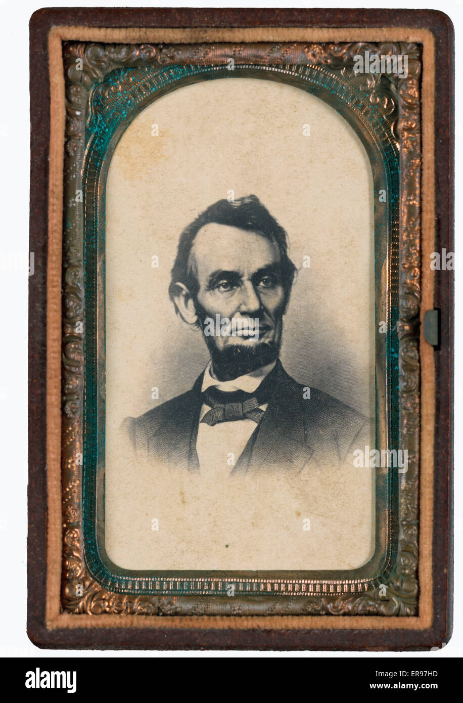 Portrait d'Abraham Lincoln en boîtier thermoplastique. Banque D'Images