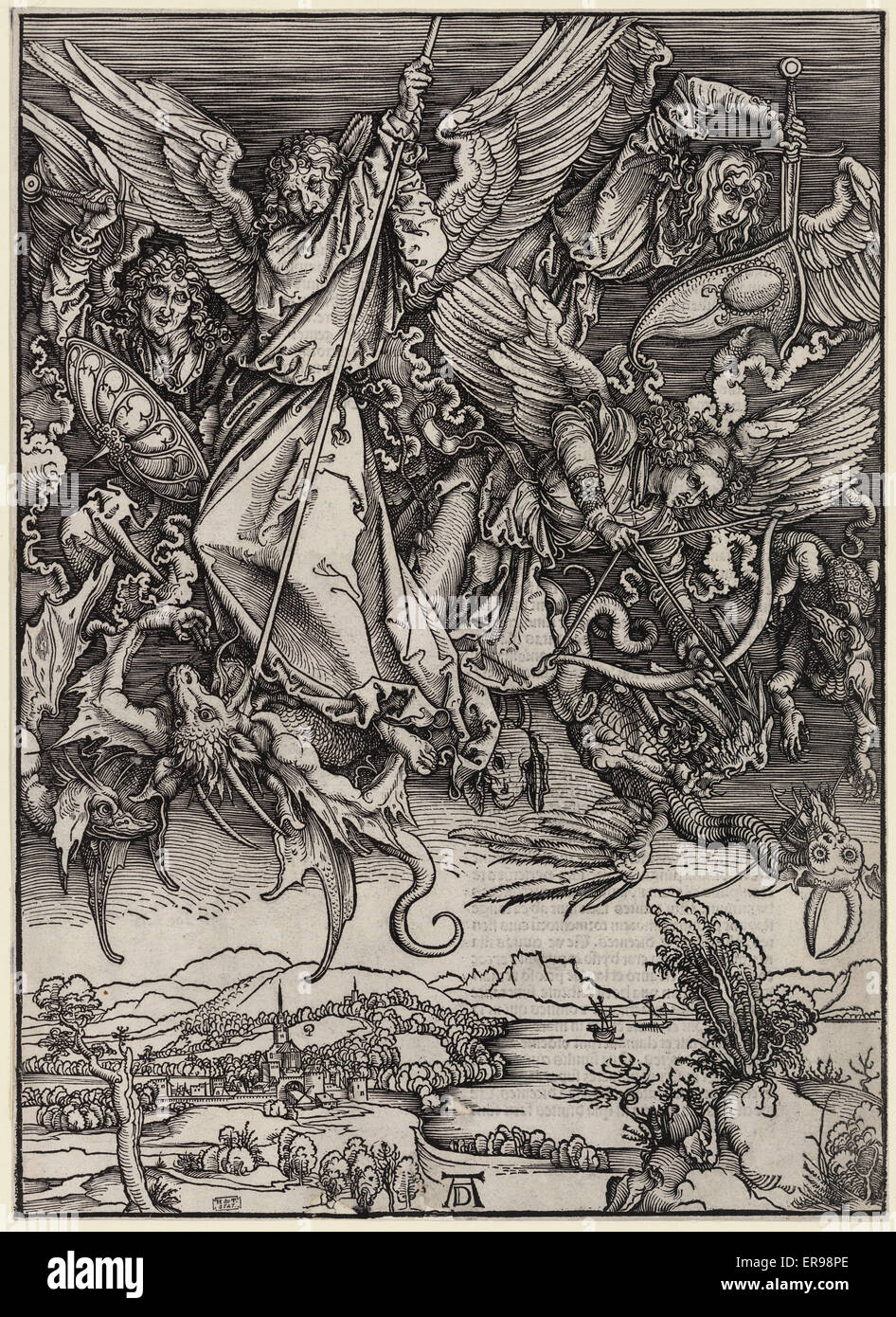 St. Michael combat le dragon Banque D'Images