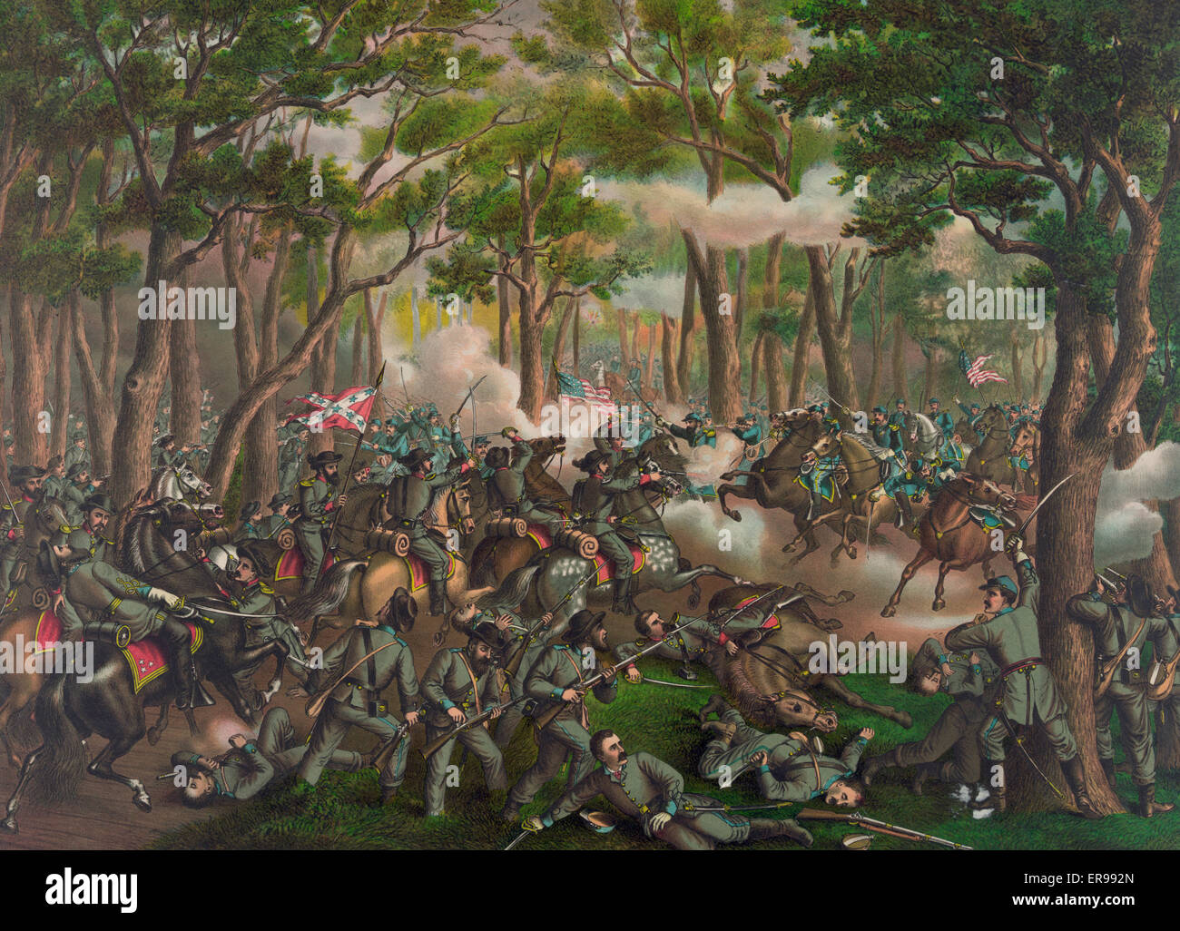 Battle of the Wilderness, Guerre civile américaine Banque D'Images