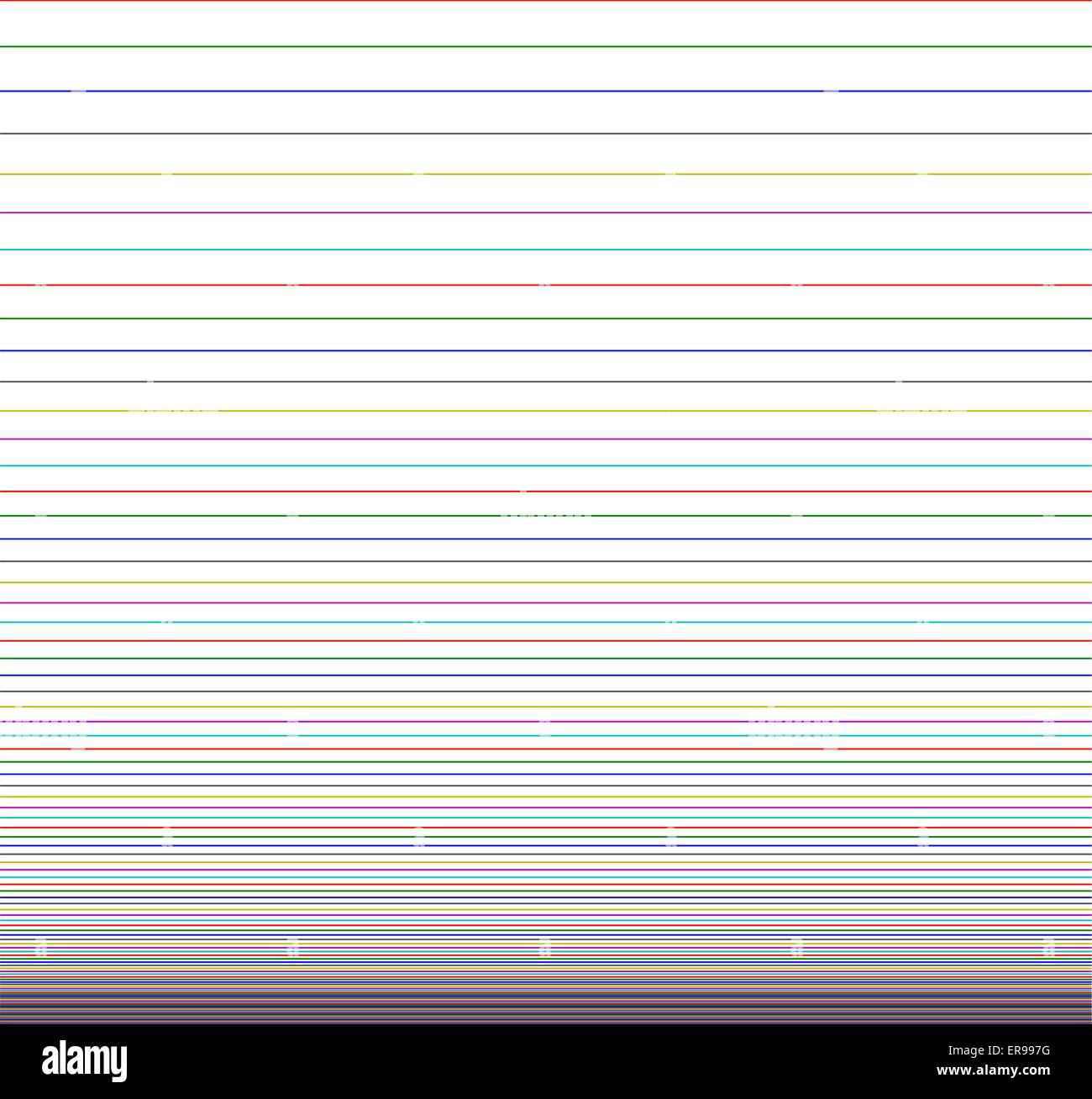 Plusieurs lignes de couleur au hasard, en commençant par le haut et se rapprocher de la partie inférieure. L'inférieur, le plus de lignes, c.-à-d., plus épaisses je Illustration de Vecteur