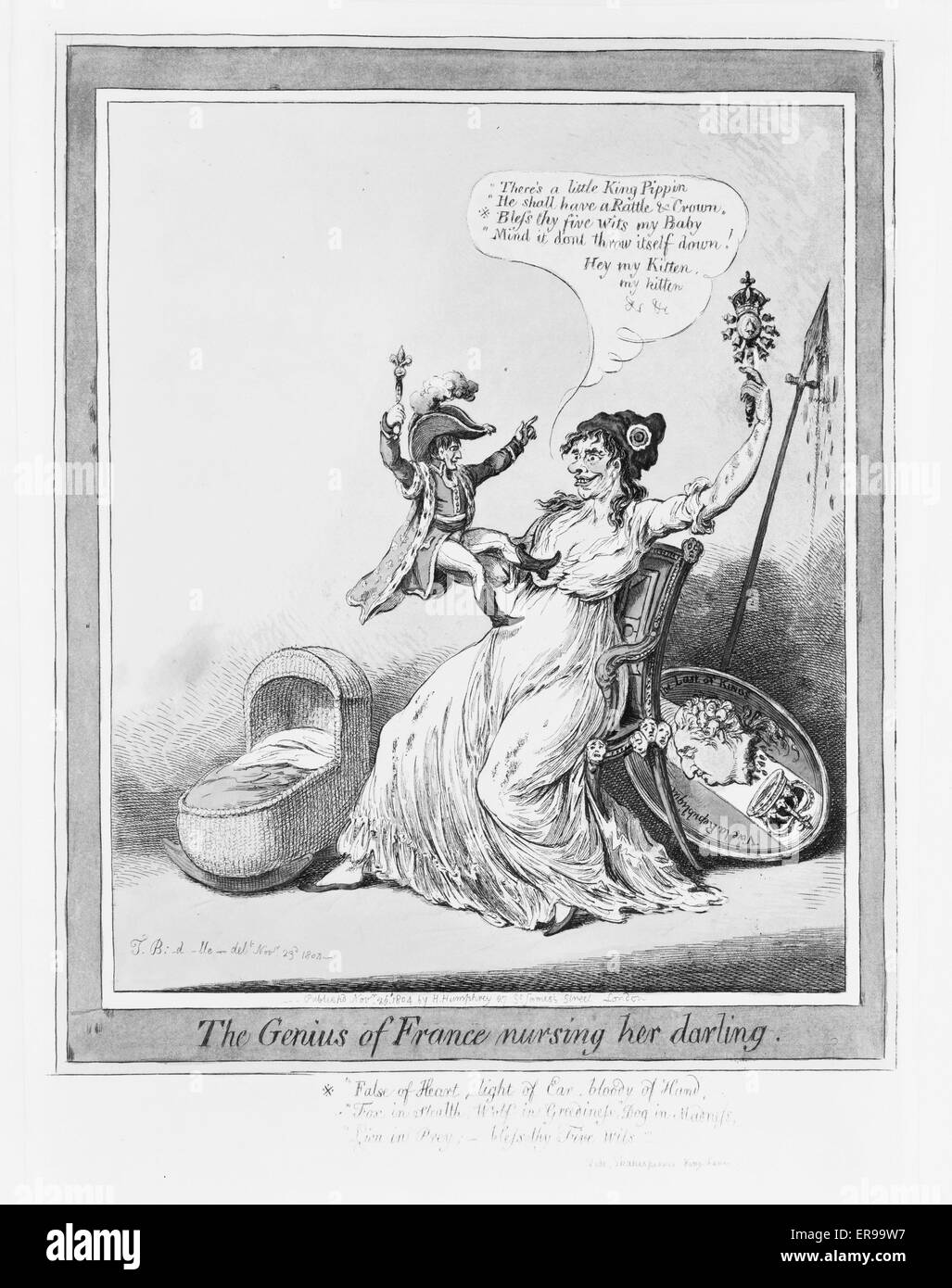 Le génie de la France d'allaiter son enfant chéri Banque D'Images