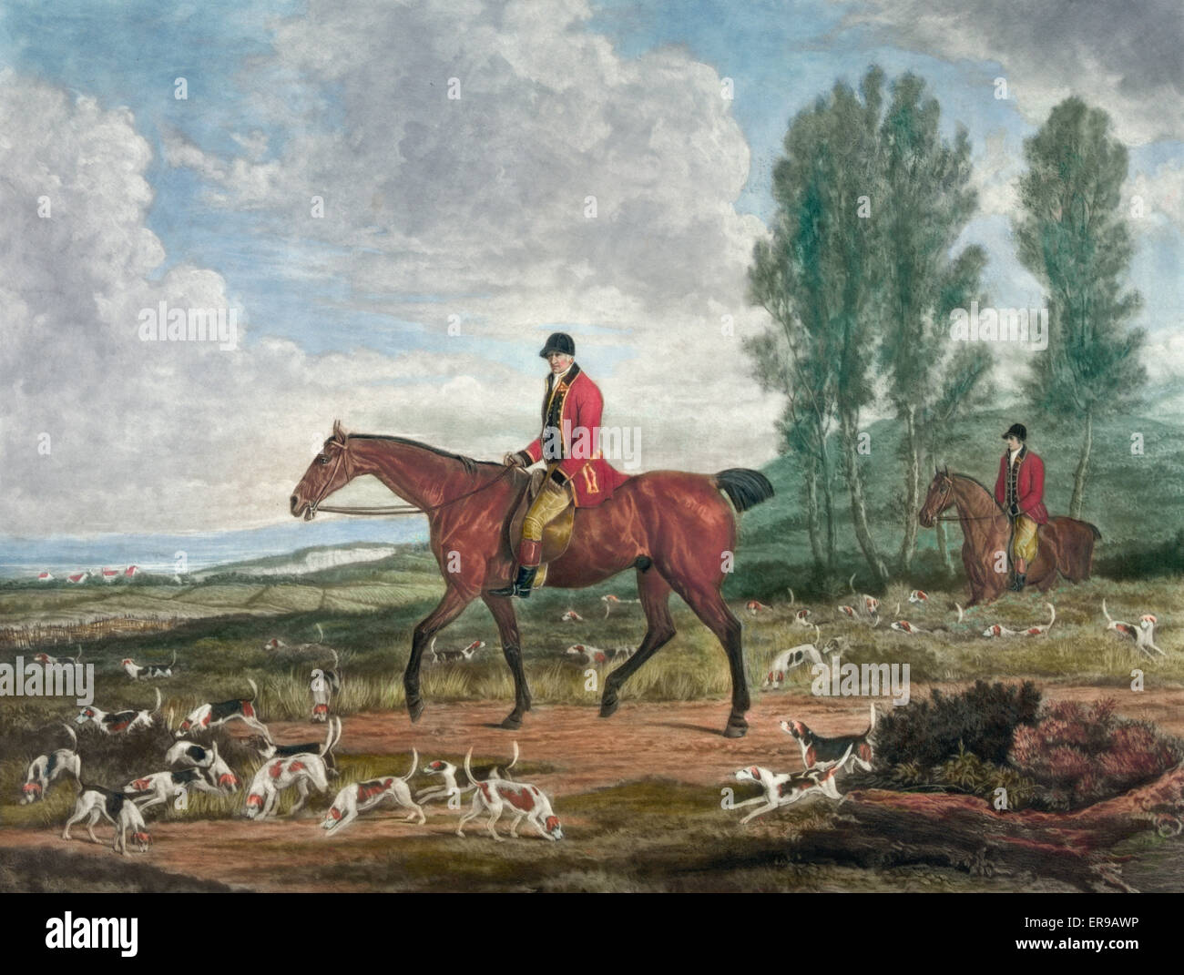 Médaille Ancienne En étain - Thème Chasse Au Renard Avec Chasseur Et Chiens - Occasion, Décoration Ou Collection