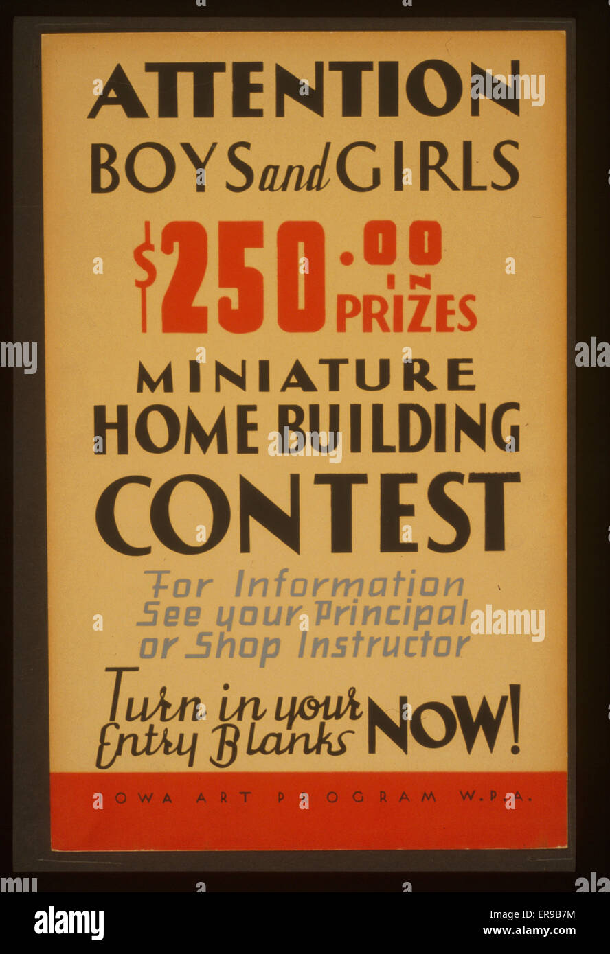 Attention garçons et filles - $250,00 en prix - miniature hom Banque D'Images